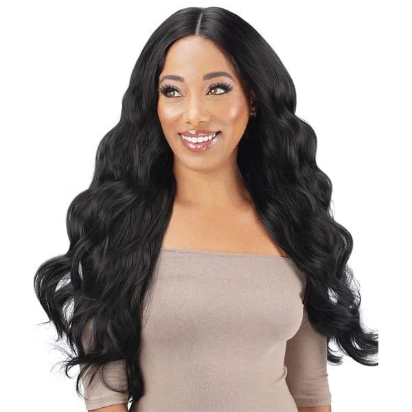 Lace wig with a 13x4 lace frontal for a wide - parting areaZury Sis Prime Human Hair Blend Lace Front Wig - PM FP GL ZIHA