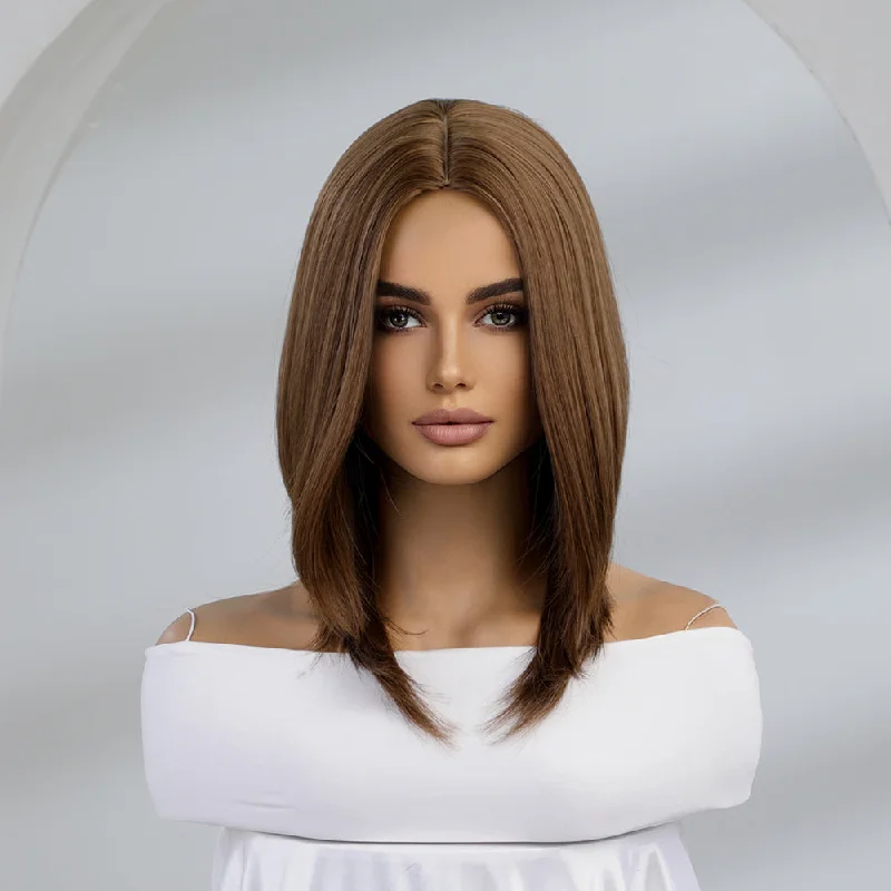 Colored wig with a curly texture for a bold and stylish choice16 Inches Layered Bob Synthetic Wig - Angelo