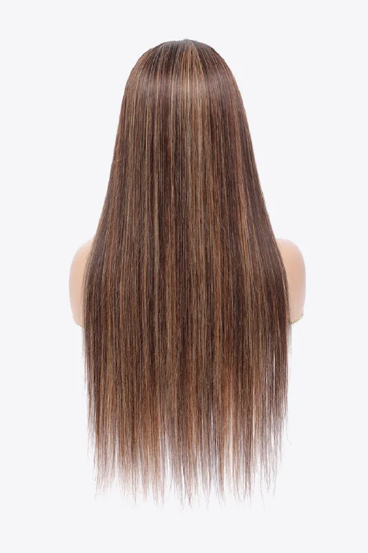 Colored wig with a side - swept bang for a sophisticated look18" Highlight Ombre 13x4 Lace Front Wigs Human Virgin Hair 150% Density