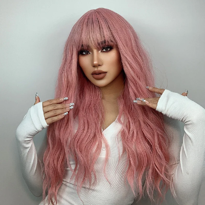 Human - hair colored wig for a natural and luxurious feelLovely Bubble Gum Pink Synthetic Wig - Bunny