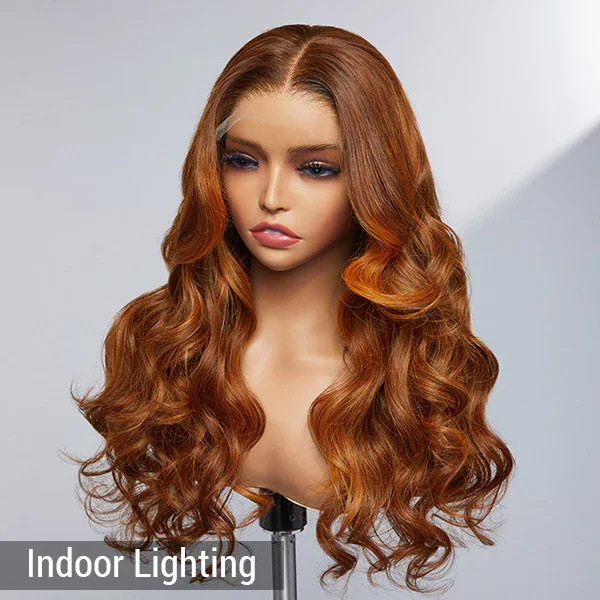 Colored wig with a wavy texture for a beachy and fun lookCranberry Aila Flaming Heart Undetectable Glueless 5x5 Closure Lace Wig | Limited Design