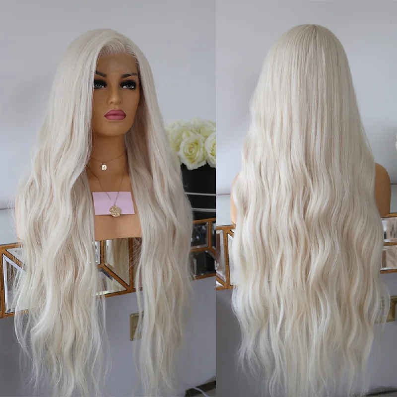 Colored wig with a side - part for a more flattering appearanceCranberry Ice White13x4 Transparent Lace Frontal Wig Pre Plucked Remy Human Hair 180%