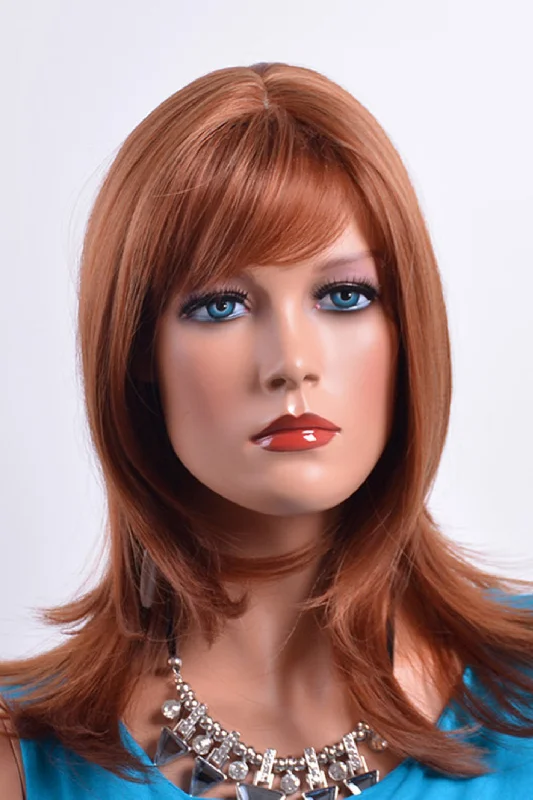 Colored wig with a wavy texture for a beachy and fun lookSynthetic Mid-Length Wigs 14''