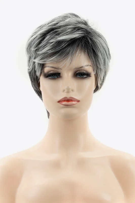 Colored wig with a pre - bleached knot for a natural - looking scalpSynthetic Short Loose Layered Wigs 4''