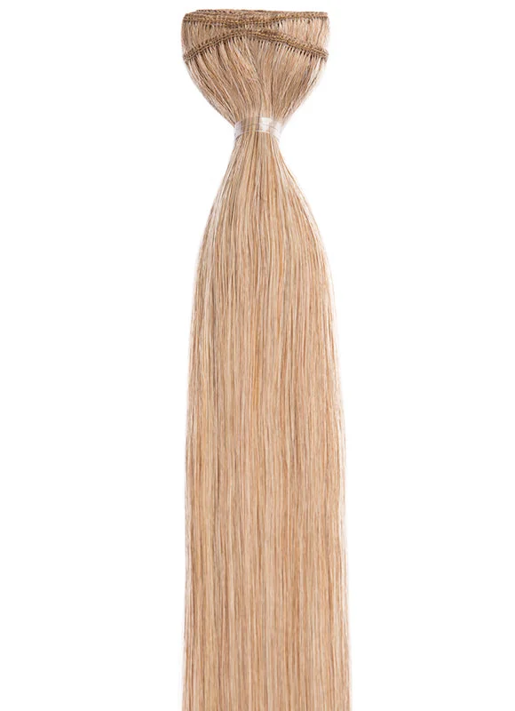 Braided wigs with a side - part for a flattering look20 Inch Weave/ Weft Hair Extensions #16 Light Golden Blonde