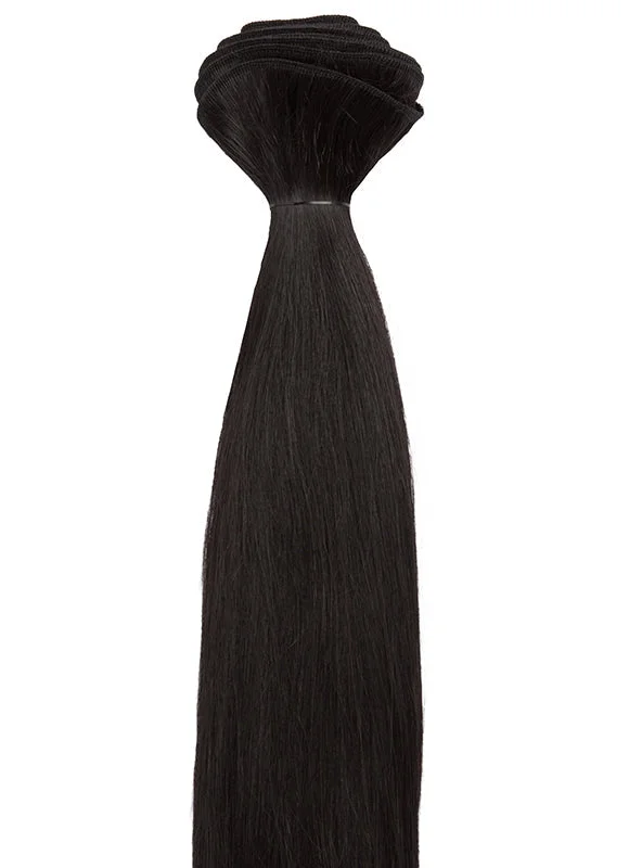 Human hair braided wigs for a luxurious feel20 Inch Weave/ Weft Hair Extensions #1B Natural Black