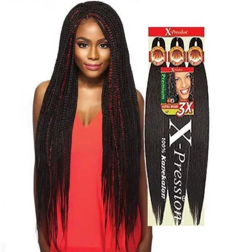 Human hair braided wigs for a luxurious feel42" X-Pression Ultra Braid Pre-Stretched 3X Braiding Hair By Outre