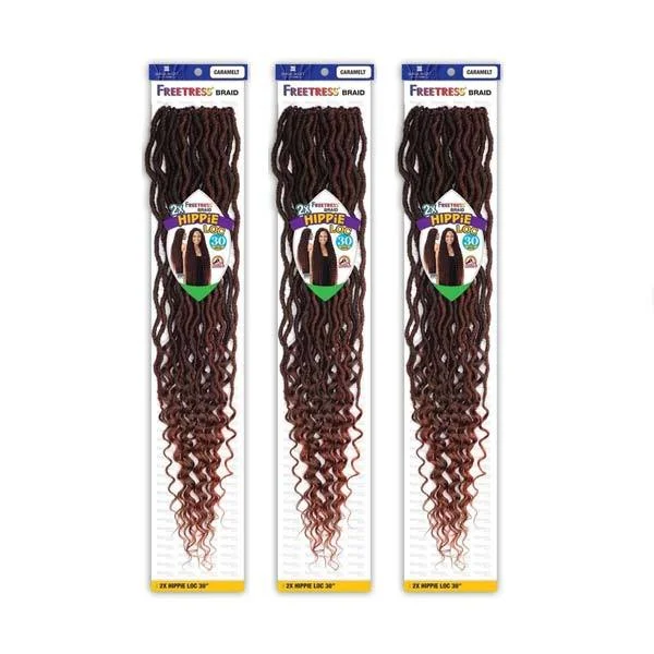 Box braided wigs with jumbo size for a bold look[3 Pack Deal] Freetress Synthetic Crochet Braid - 2X HIPPIE LOC 30"