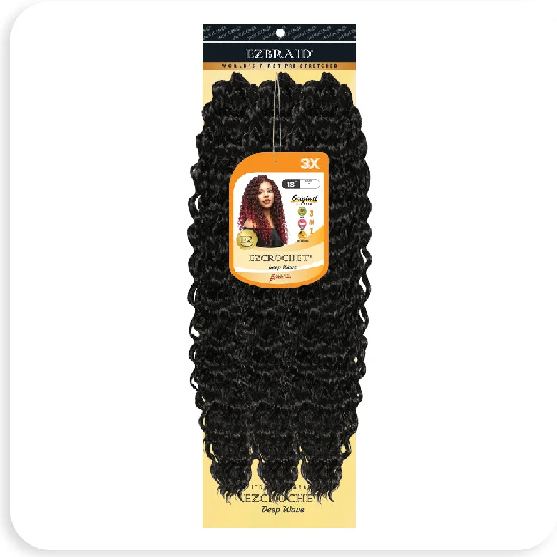 Braided wigs with a middle - part for a classic and elegant styleEZCROCHET Deep Wave 18" -3X