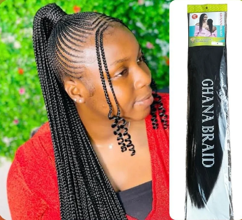 Braided wigs with a natural - looking scalp for a more realistic finishGhana Braid 26”