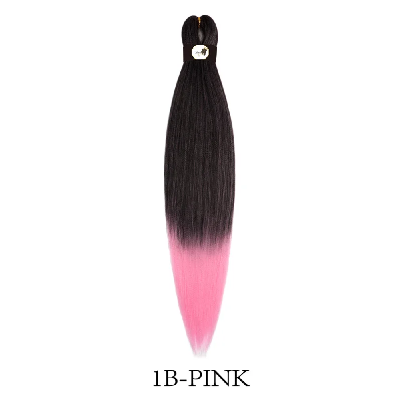 Human hair braided wigs for a luxurious feelHairnergy Braids Pre-Stretched 56'' Braiding Hair Extensions Ombre (color 1/Pink)