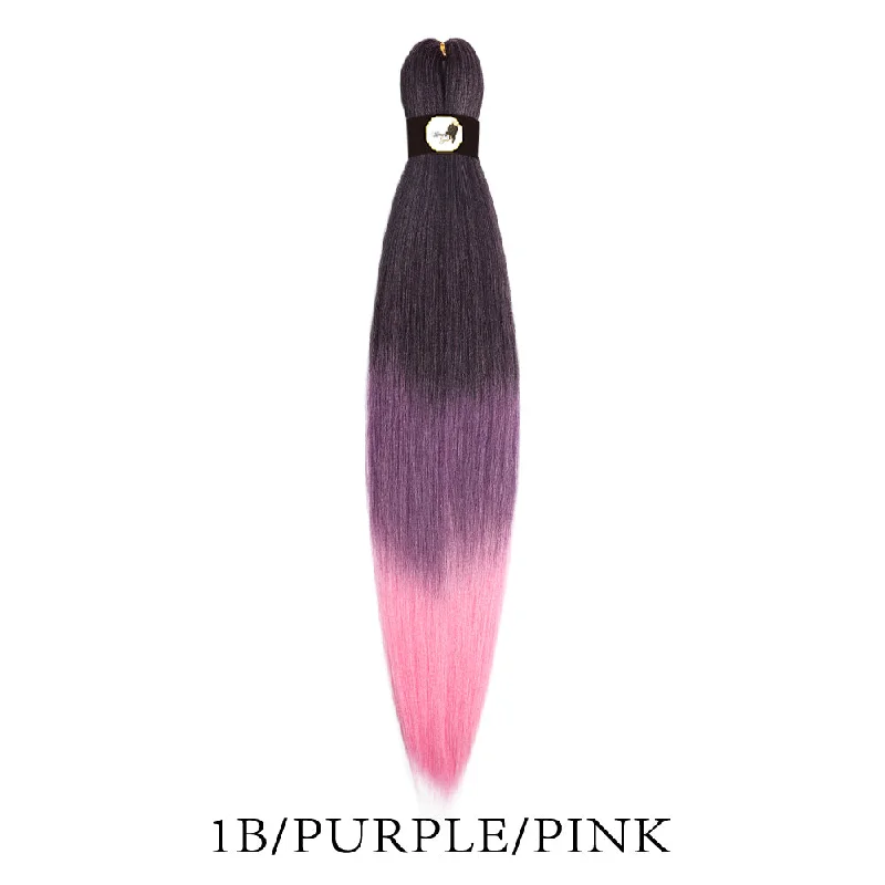 Box braided wigs with jumbo size for a bold lookHairnergy Braids Pre-Stretched 56'' Braiding Hair Extensions Ombre (color 1B/Purple/Pink)