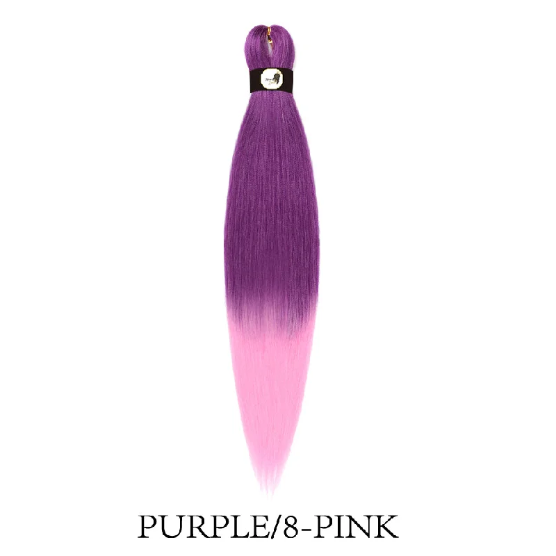 Bob - length braided wigs for a short and sassy lookHairnergy Braids Pre-Stretched 56'' Braiding Hair Extensions Ombre (color Purple-8/Pink)