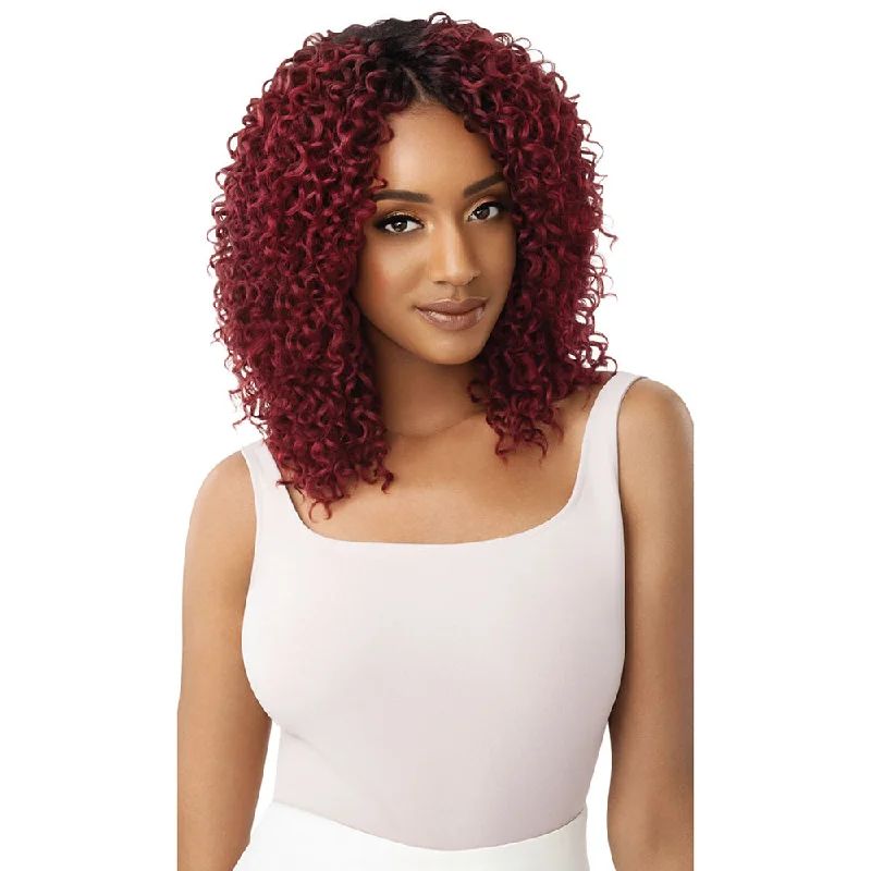 Braided wigs with a side - part for a flattering lookOutre Purple Pack Long Wet & Wavy Boho Curl 3Pcs Weave