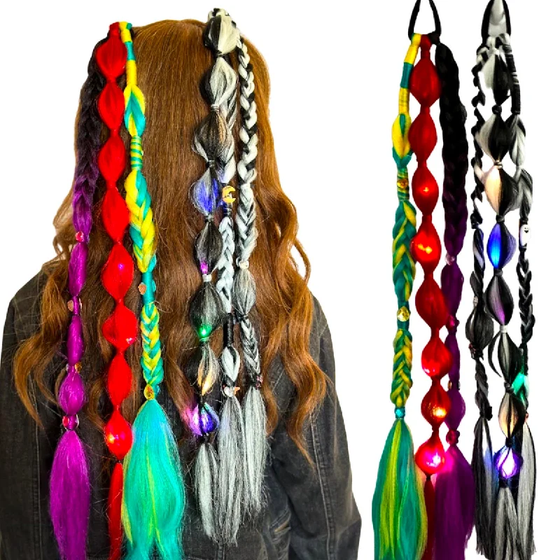 Braided wigs with a middle - part for a classic and elegant styleJack and Sally LED Boho Braid Set