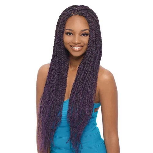 Kinky braided wigs with a tight curl pattern for authenticity3X Afro Twist Caribbean Braid Jamaican Reggae Style by Janet Collection