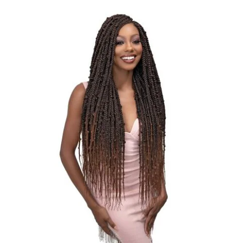 Kinky braided wigs with a tight curl pattern for authenticityJungle Box Braid 30" Crochet Braids Nala Tress by Janet Collection