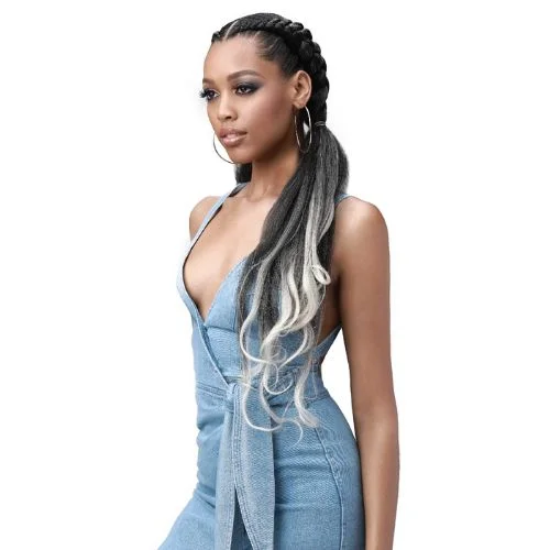 Braided wigs with a 180 - density for a full and thick appearanceKing Braid Tips Body Wave 28" 3X Pre-Stretched Braiding Hair by Bobbi Boss