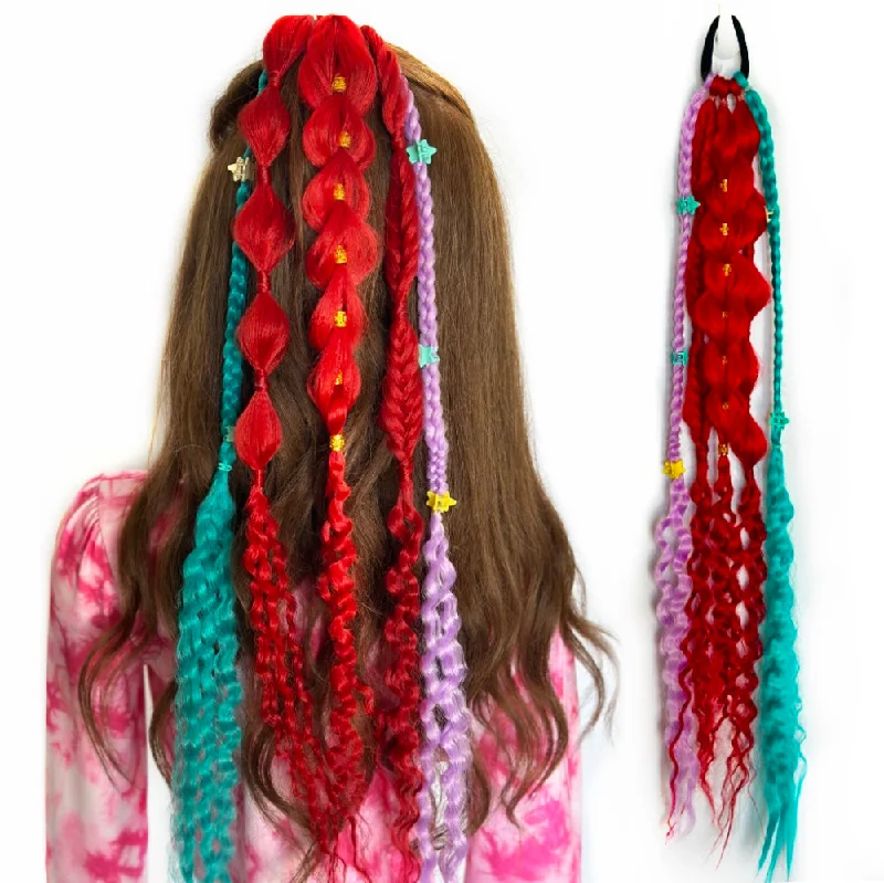 Braided wigs with a middle - part for a classic and elegant styleLittle Mermaid Ariel Single Boho Braid