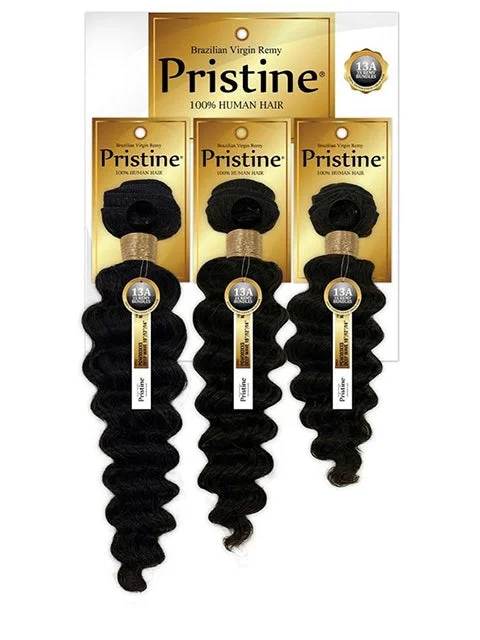 Box braided wigs with jumbo size for a bold lookMane Concept 13A Pristine 100% Human Hair DEEP WAVE Weave 3pc (PGW303)