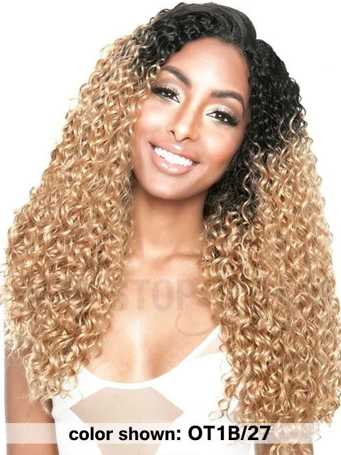 Bob - length braided wigs for a short and sassy lookMane Concept Enchantress Brazilian Ombre BEACH CURL WAVE 3pc 18/20/22 BCW5P