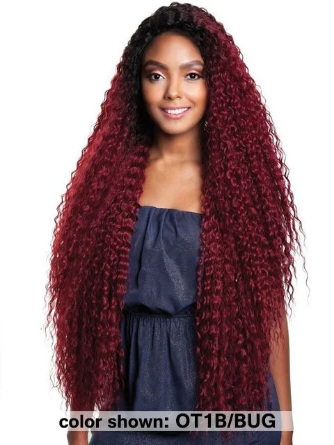 Kinky braided wigs with a tight curl pattern for authenticityMane Concept Mega Brazilian MEGA SASSY WAVE Weave 3pc MBSS4L