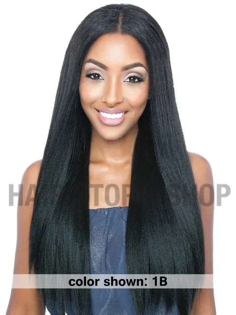 Braided wigs with a pre - plucked hairline for a natural lookMane Concept Mega Brazilian Uni Weave - STRAIGHT NATURAL YAKY 24MBUW01