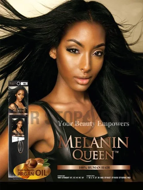 Braided wigs with a middle - part for a classic and elegant styleMane Concept Melanin Queen Weave - YAKY STRAIGHT 16 (MLYW16)