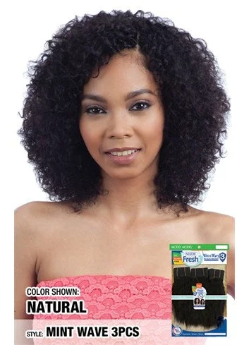 Braided wigs with a side - part for a flattering lookModel Model Nude Fresh Wet & Wavy Weave - MINT WAVE 3pc