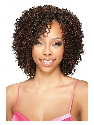 Braided wigs with a natural - looking scalp for a more realistic finishModel Model Pose Pre-Cut Weave - AQUA JERRY 3pc