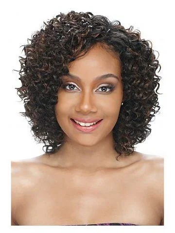 Synthetic braided wigs with a natural - looking textureModel Model Pose Pre-Cut  Weave - BLUE DEEP 3pc