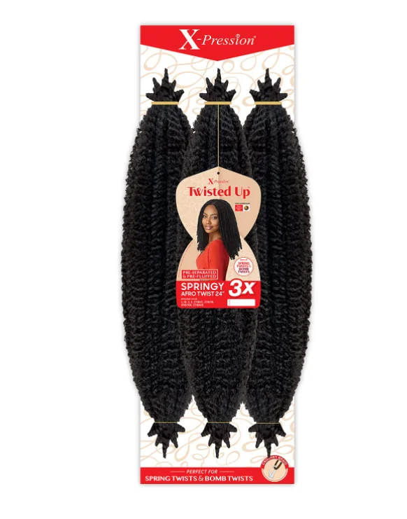 Micro braided wigs for a delicate and intricate styleOutre Crochet Braids X-Pression Twisted Up 3X Springy Afro Twist 24"