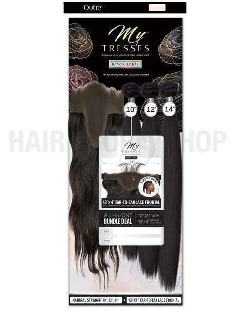 Child - friendly braided wigs with a soft and gentle feelOutre MyTresses Black Label 13X4 Lace Closure STRAIGHT Weave 3pc