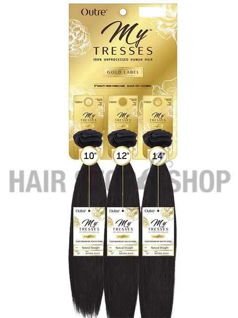 Heat - resistant braided wigs for styling flexibilityOutre MyTresses Gold Label NATURAL STRAIGHT Weave 3pc