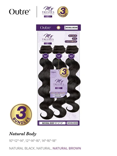 Micro braided wigs for a delicate and intricate styleOutre MyTresses Purple Label NATURAL BODY Weave 3pc