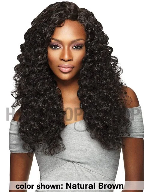 Bohemian - style braided wigs with added beads and accessoriesOutre Premium Purple Pack Brazilian VIRGIN DEEP Weave 4pc