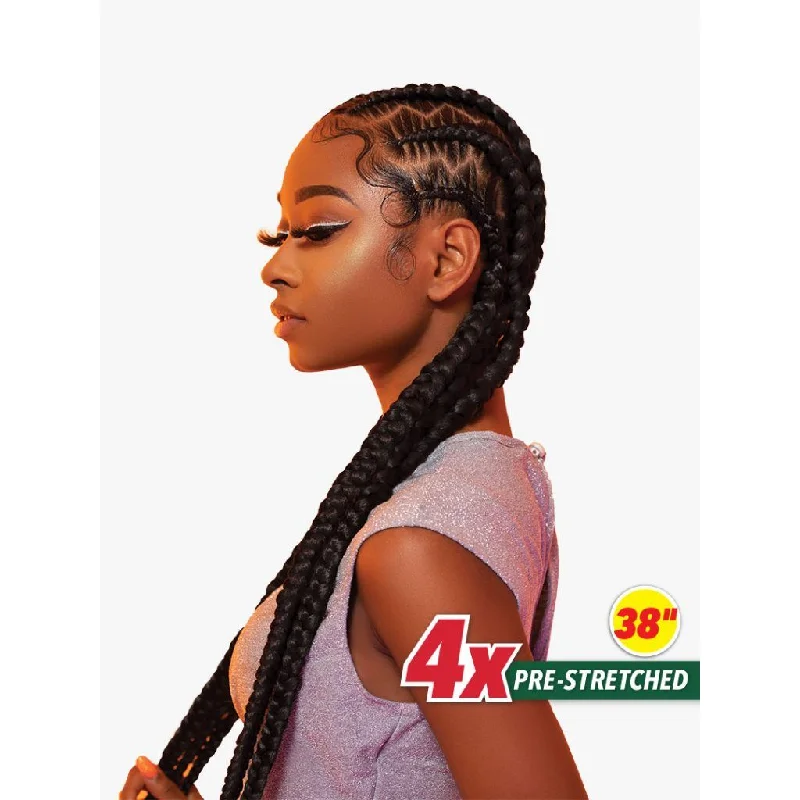 Braided wigs with a water - wave texture for a unique lookSENSATIONNEL 4X X-PRESSION PRE-STRETCHED BRAID 38"