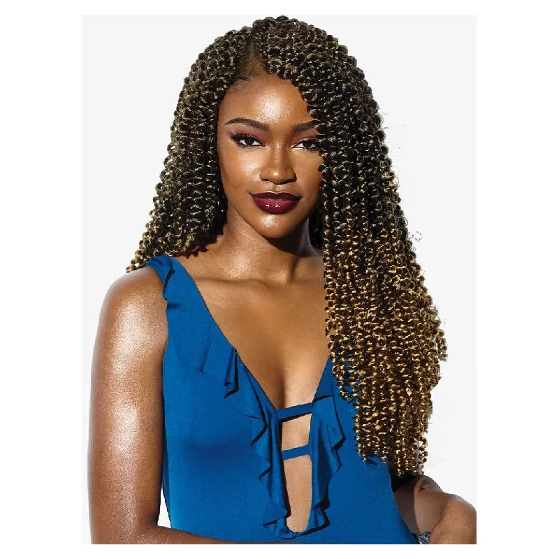 Bohemian - style braided wigs with added beads and accessoriesSENSATIONNEL African Collection 3X RUWA WATER WAVE 18”