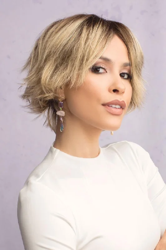 Short wig with a side - swept bang for a sophisticated and flattering styleJoslin <br>Synthetic Lace Front Wig