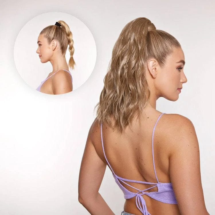 Straight ponytails with a sleek finish for a modern and polished lookAly Ponytail Extension