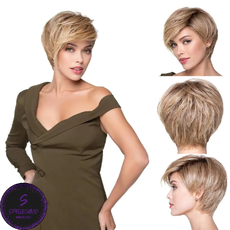 Platinum - blonde short wig for a trendy and eye - catching styleAngled Pixie - $99 Collection by TressAllure