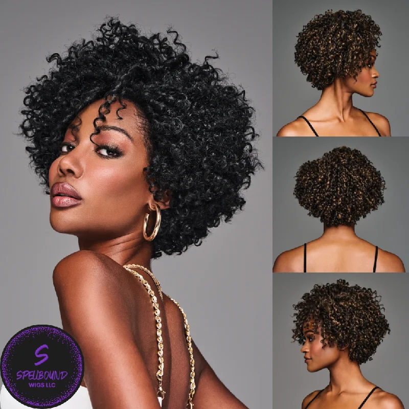 Platinum - blonde short wig for a trendy and eye - catching styleAniyah - Kim Kimble Hair Collection