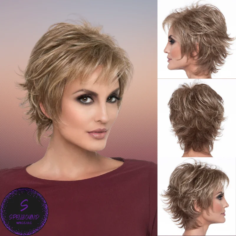 Platinum - blonde short wig for a trendy and eye - catching styleAria - EnvyHair Collection