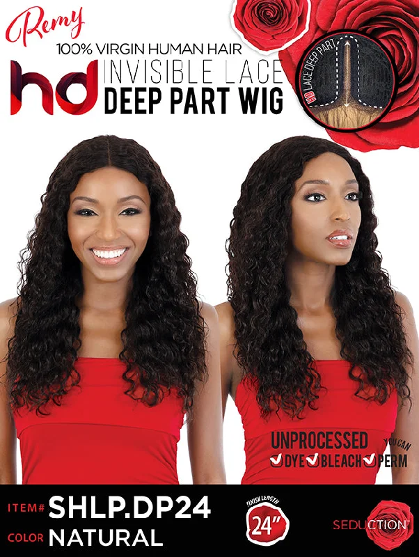 Short wig made from high - quality human hair for a luxurious feelSeduction Remy Human Hair HD Invisible Lace Deep Part Wig - SHLP.DP24