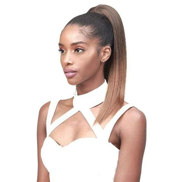 Ponytails with a natural - looking scalp for a more realistic appearanceBobbi Boss Miss Origin Tress Up Human Hair Blend Ponytail - MOD008 YAKY STRAIGHT 18"