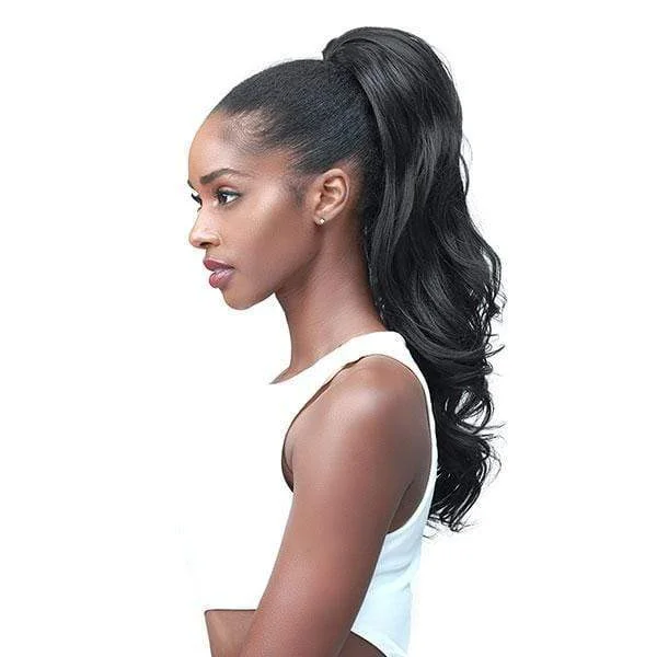 Black - colored ponytails for a classic and timeless appearanceBobbi Boss Miss Origin Tress Up Human Hair Blend Ponytail - MOD015 LOOSE CURL 18"