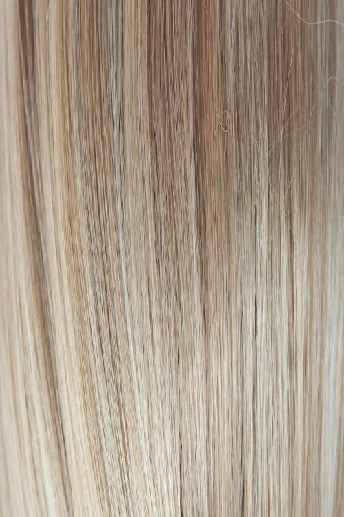 Champagne Blush | Creamy White Blonde base that transitions to Strawberry Blonde with Light Auburn highlights