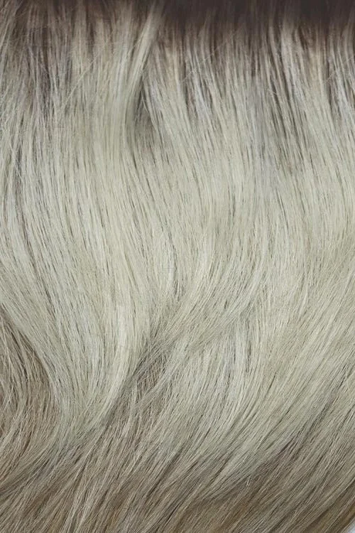 Creamy Dolce | Medium brown roots with platinum blond top and honey blonde mix underneath