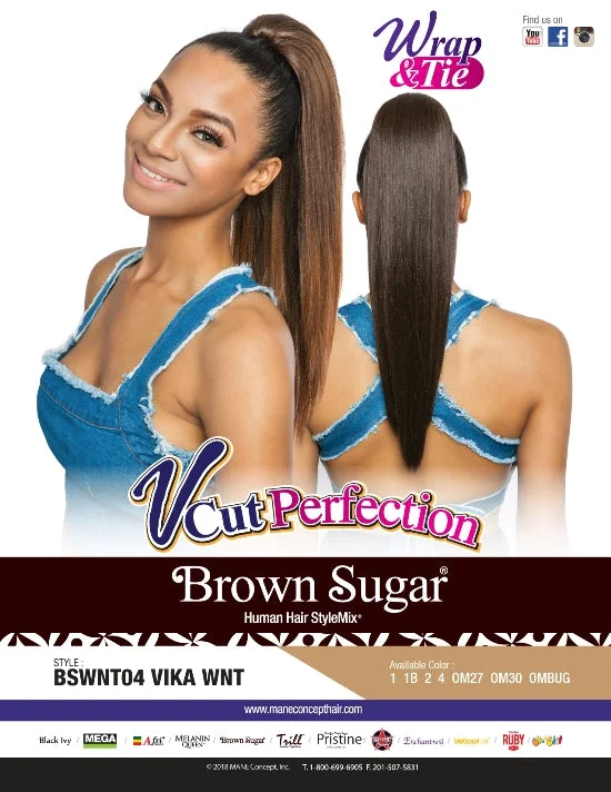 Ponytails with a middle - part for a classic and elegant styleBROWN SUGAR® BSWNT04 VIKA WNT