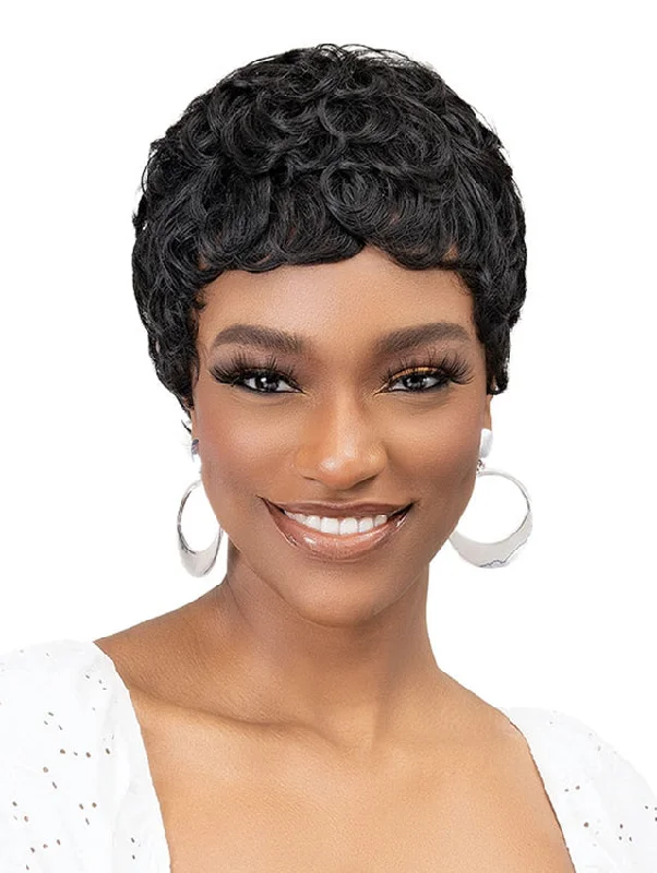 Short wig with a side - swept bang for a sophisticated and flattering styleJanet Collection MyBelle Premium Synthetic Wig - KYOMI